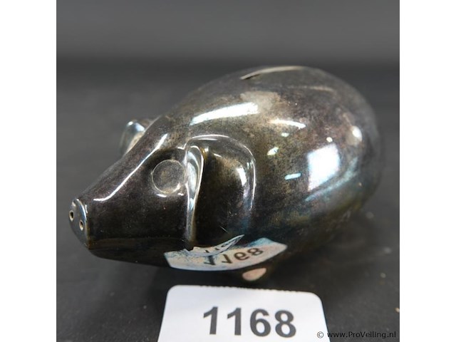 Verzilverd spaarvarken - afbeelding 1 van  5