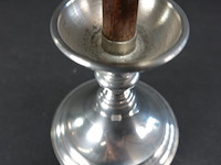 Verzilverd tinnen kandelaar - afbeelding 3 van  5