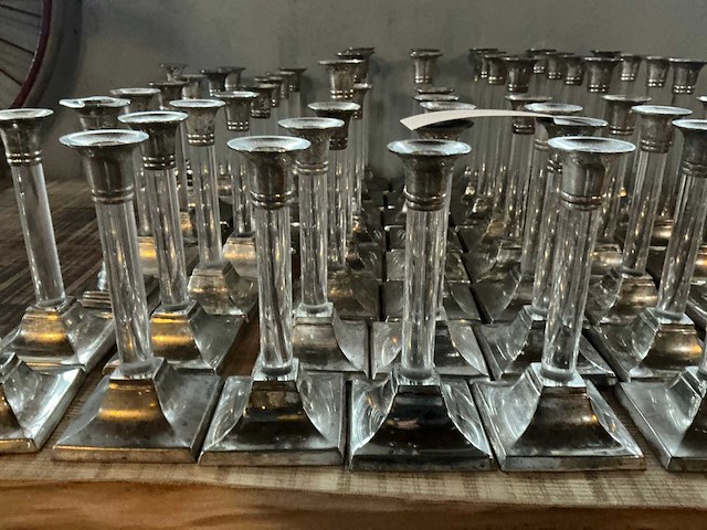 Verzilverde kaarsstandaard (55x) - afbeelding 3 van  5