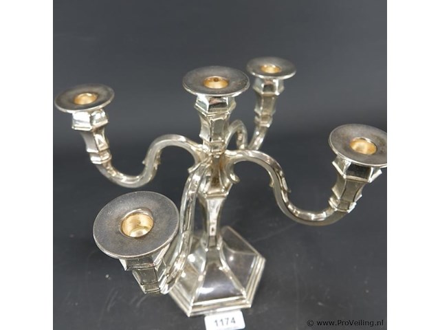 Verzilverde kandelaar - afbeelding 3 van  5