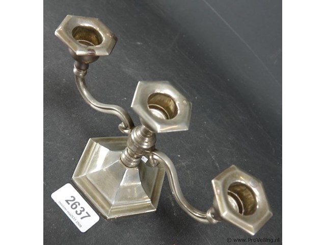 Verzilverde kandelaar - afbeelding 3 van  5