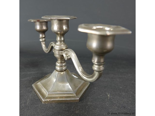 Verzilverde kandelaar - afbeelding 4 van  5