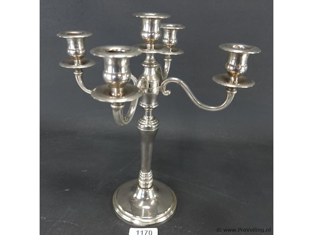 Verzilverde kandelaber - afbeelding 1 van  5