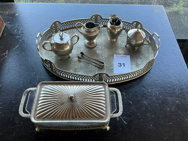 Verzilverde koffieset - afbeelding 1 van  5