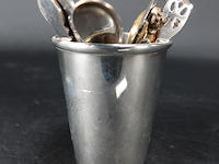 Verzilverde lepelbeker met lepeltjes - afbeelding 4 van  5