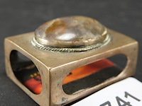 Verzilverde luciferhouder met steen - afbeelding 2 van  5