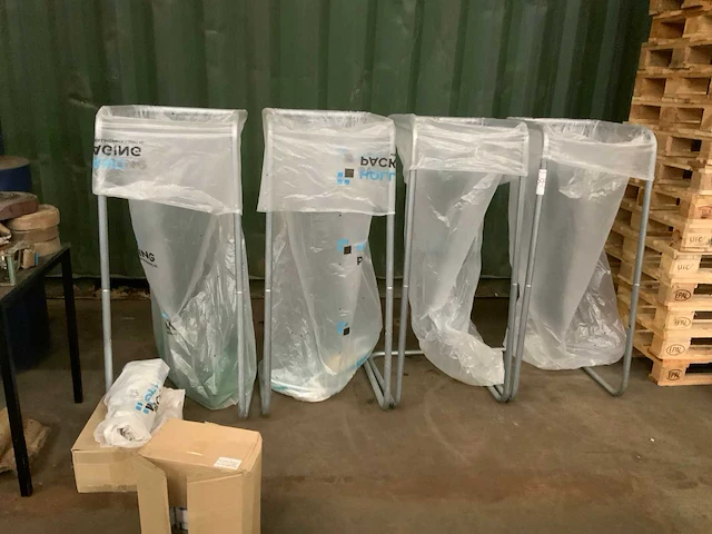 Verzinkt stalen afvalhouders 400 liter (4x) - afbeelding 2 van  4