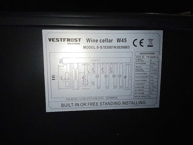 Vestfrost - w45 - wijnkoeler - afbeelding 3 van  5
