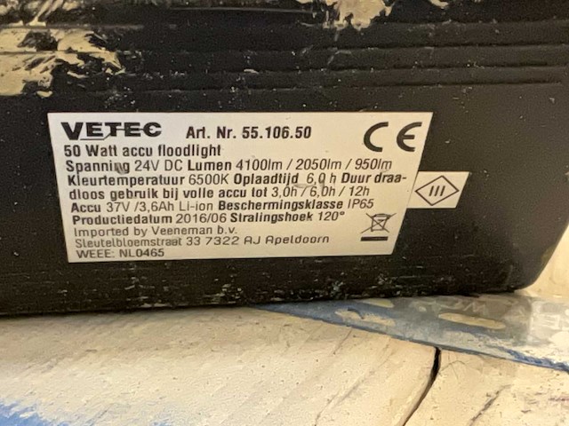 Vetec led bouwlamp (3x) - afbeelding 6 van  6