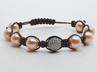 Veterarmband met cultivé parels - afbeelding 1 van  7