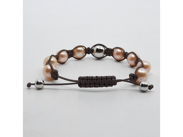 Veterarmband met cultivé parels - afbeelding 7 van  7