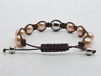 Veterarmband met cultivé parels - afbeelding 7 van  7
