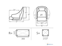 Vetus flip up boat steering seat blue - chfusb - afbeelding 5 van  5