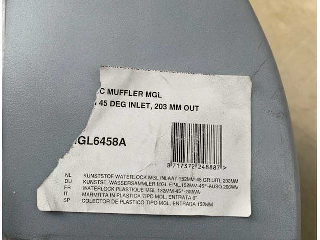 Vetus mgl6458a exhaust muffler | silencer 127 - 203 mm - afbeelding 5 van  5