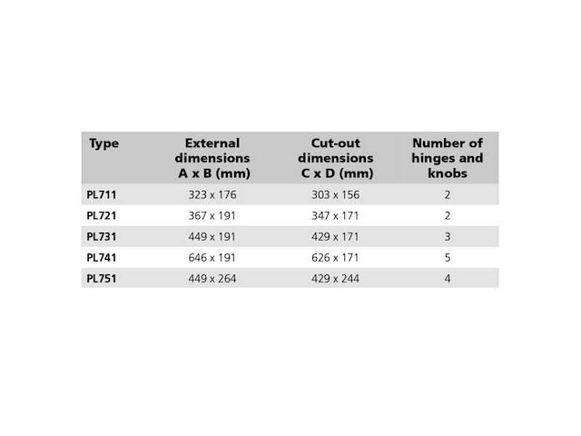 Vetus pl711 aluminum opening porthole rectangular 303 x 156 mm - afbeelding 3 van  3