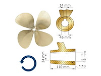 Vetus propeller 4-blade brass 23 x 19 inch right - p4e23x19r - afbeelding 1 van  4