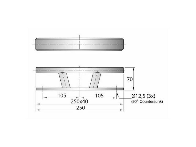 Vetus taurus07 stainless steel cleat 250 mm - afbeelding 4 van  4