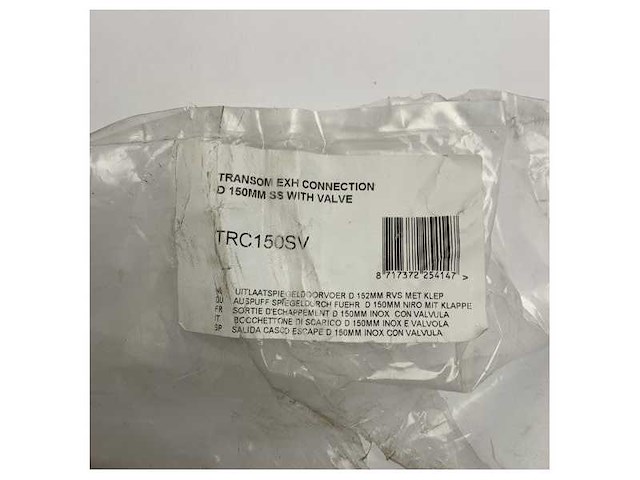 Vetus trc150sv stainless steel transom mount exhaust output 152 mm - afbeelding 6 van  6