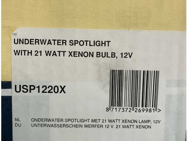 Vetus underwater xenon spotlight 21w 12v - stainless steel marine boat light - usp1220x - afbeelding 4 van  5