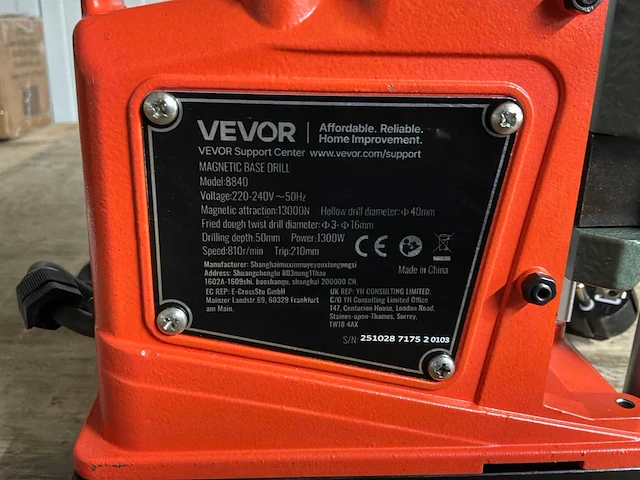 Vevor 8840 magnetische boormachine - afbeelding 6 van  7