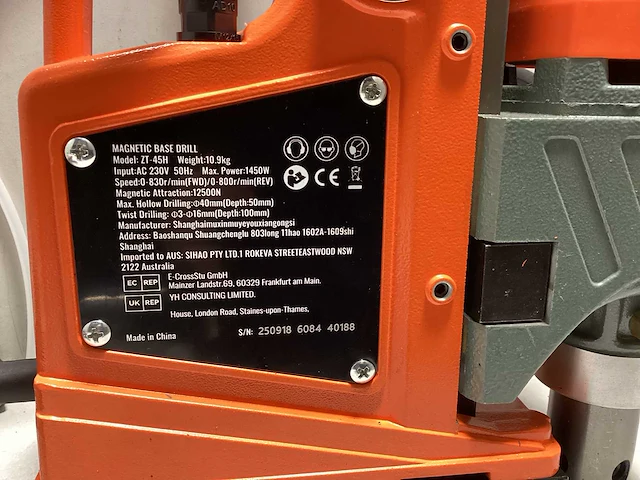 Vevor magneetboormachine zt-45h - afbeelding 8 van  11