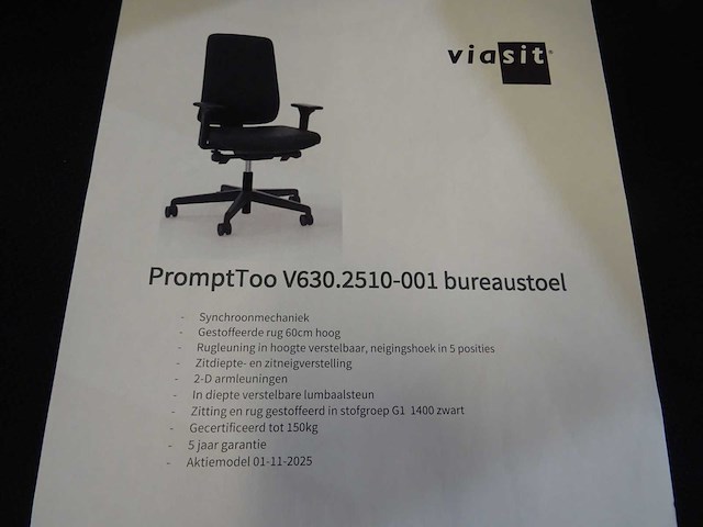 Viasit - prompt too - bureaustoel - afbeelding 3 van  3
