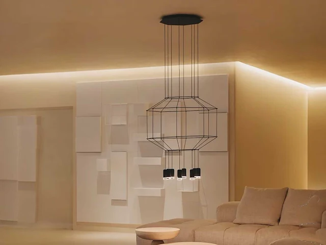 Vibia wireflow kroonluchter zwart - afbeelding 1 van  5