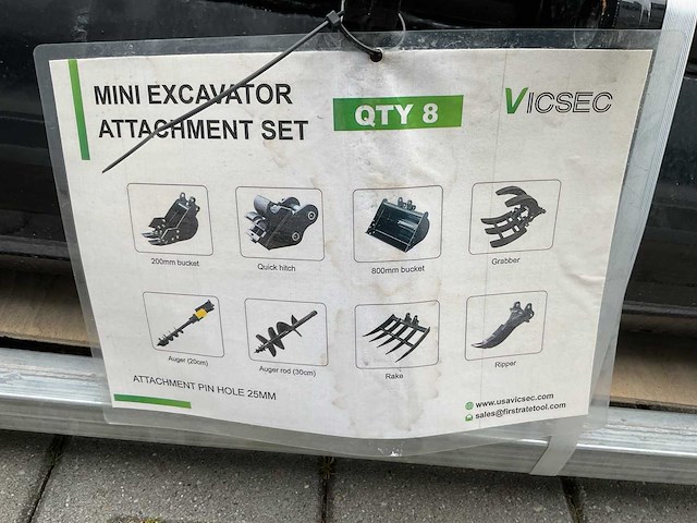 Vicsec qty8 graafbakken set voorladers en accessoires - afbeelding 8 van  16