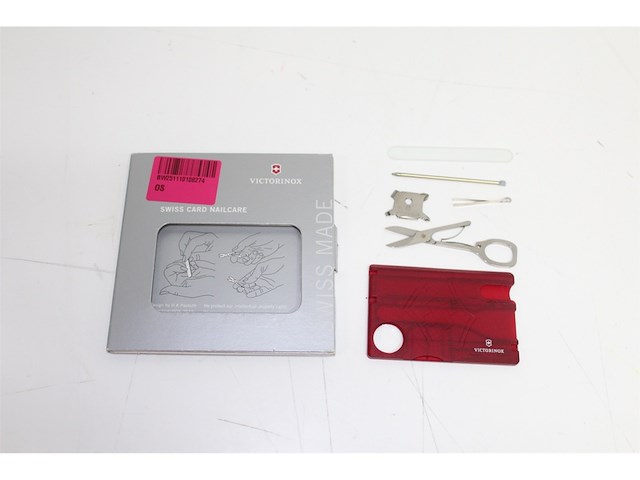 Victorinox swisscard nailcare multitool 13 functies transparant rood - afbeelding 3 van  3