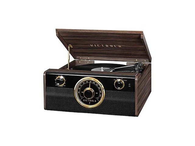Victrola empire junior 4-in-1 bluetooth turntable music centre expresso - afbeelding 1 van  4