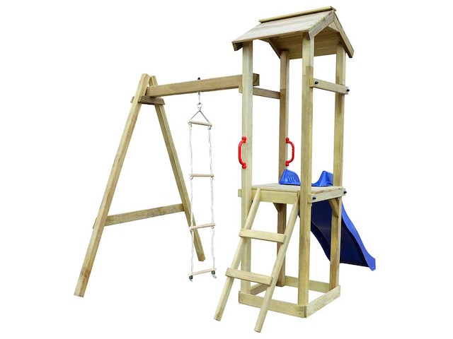 Vida xl speeltoestel met glijbaan - 231x200x218cm - afbeelding 1 van  5