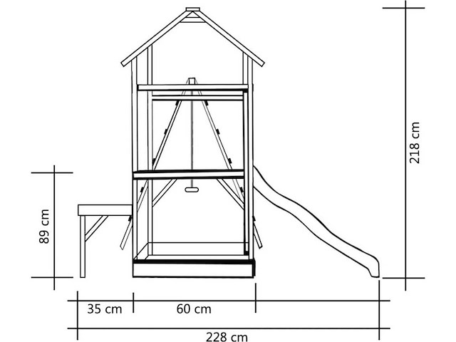 Vida xl speetoren met schommelaanbouw - 300x228x218cm - afbeelding 3 van  4