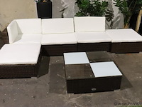Vidaxl loungeset incl. tafel & kussens - 280x140cm - afbeelding 1 van  8