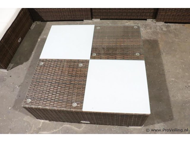 Vidaxl loungeset incl. tafel & kussens - 280x140cm - afbeelding 6 van  8