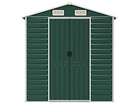 Vidaxl metalen tuinschuur groen - 215x191x198 cm - afbeelding 4 van  9