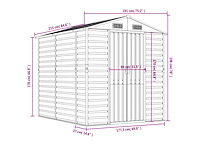 Vidaxl metalen tuinschuur groen - 215x191x198 cm - afbeelding 5 van  5
