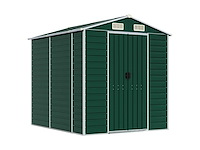 Vidaxl metalen tuinschuur groen - 215x191x198 cm - afbeelding 1 van  9