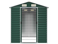 Vidaxl metalen tuinschuur groen - 215x191x198 cm - afbeelding 3 van  7