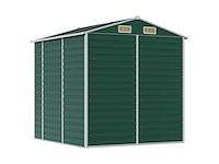 Vidaxl metalen tuinschuur groen - 215x191x198 cm - afbeelding 5 van  7