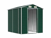 Vidaxl metalen tuinschuur groen - 215x191x198 cm - afbeelding 2 van  9