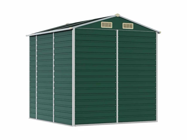 Vidaxl metalen tuinschuur groen - 215x191x198 cm - afbeelding 7 van  9