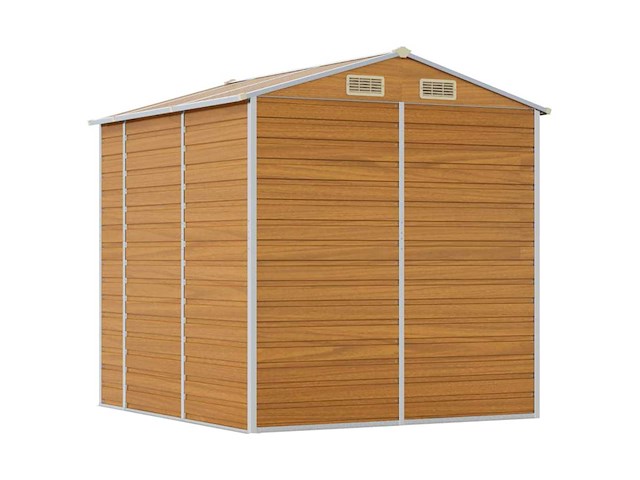 Vidaxl metalen tuinschuur hout - 215x191x198 cm - afbeelding 7 van  9