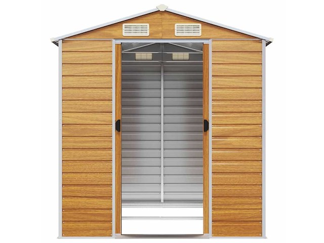 Vidaxl metalen tuinschuur hout - 215x191x198 cm - afbeelding 6 van  10