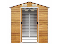 Vidaxl metalen tuinschuur hout - 215x191x198 cm - afbeelding 6 van  10