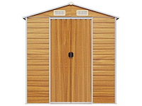 Vidaxl metalen tuinschuur hout - 215x191x198 cm - afbeelding 5 van  10