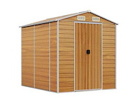 Vidaxl metalen tuinschuur hout - 215x191x198 cm - afbeelding 1 van  10