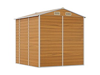 Vidaxl metalen tuinschuur hout - 215x191x198 cm - afbeelding 7 van  10