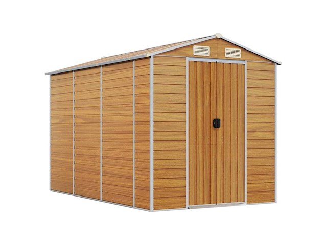 Vidaxl metalen tuinschuur hout - 300x191x198 cm - afbeelding 1 van  10