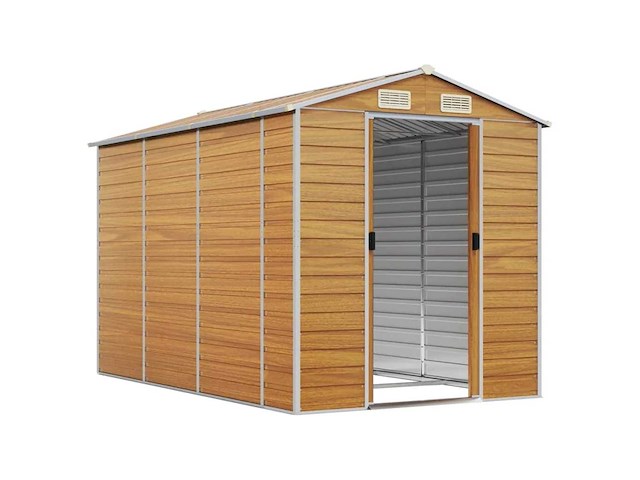 Vidaxl metalen tuinschuur hout - 300x191x198 cm - afbeelding 3 van  10