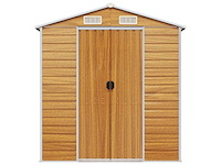 Vidaxl metalen tuinschuur hout - 300x191x198 cm - afbeelding 4 van  10